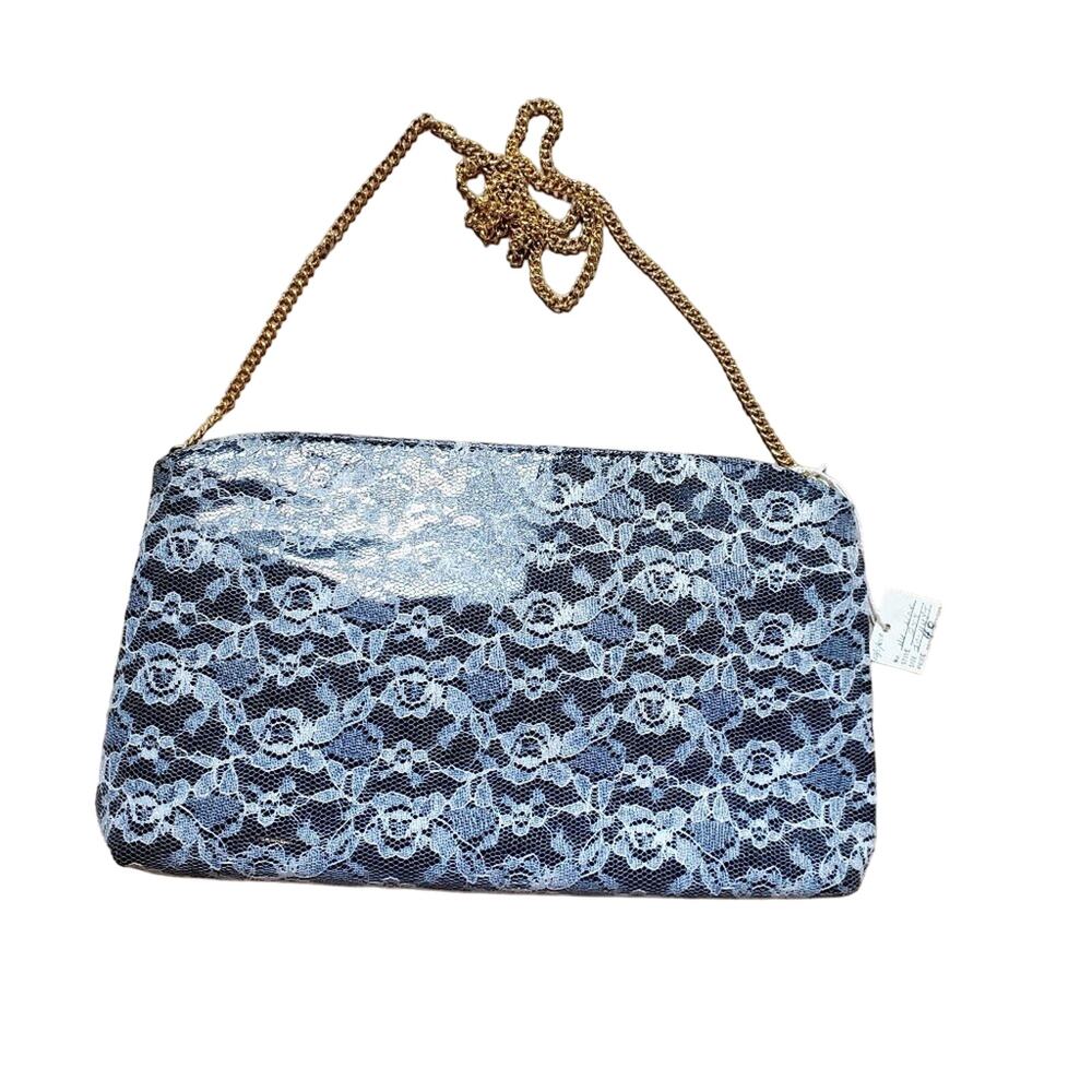 American Vintage Lace Shoulder Bag with Gold Chain